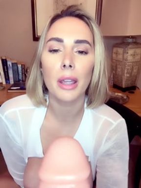 Paige teases you and encourages you to wank your cock even though you are married and her boss she w