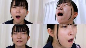 Hinano Iori - CLOSE-UP of Japanese cute girl YAWNING - MOV 1080p