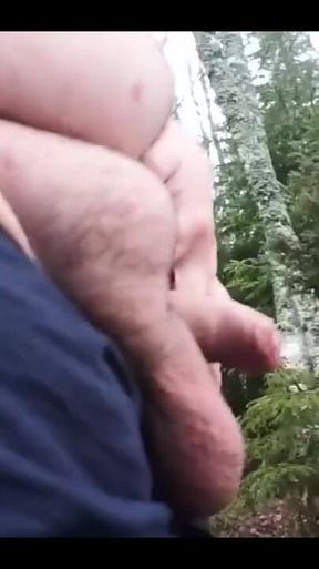 Superchub Sigma Pisses with Uncut Smegma Cock Outdoors.