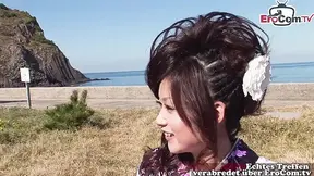 Skinny Asia girl in traditional costume gets fucked hard