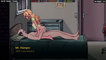 Horny landlord loves to rub his dick against her pussy in panties