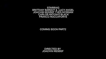 Brittany Bardot and Lucy Angel are having sex with black men and moaning while getting doublefucked