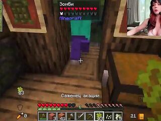 Sexy Screwing with Breasty Sweetie Fox After Playing Minecraft