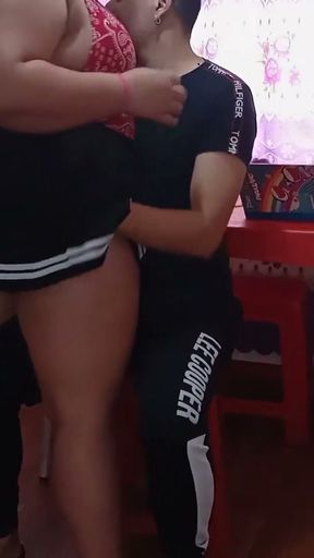My new sex class teacher teaches me for the first time how to fuck her in the living room while everyone watches us   Clip 2