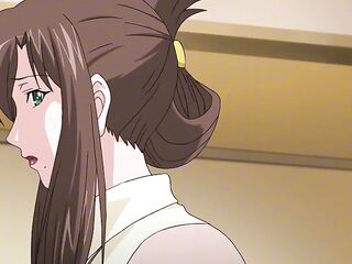 Manga brunette hair bound up and banged by pervs