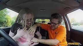 Ryan Ryder And Satine Spark - Blonde Slut Pleasures Horny Dude In The Car