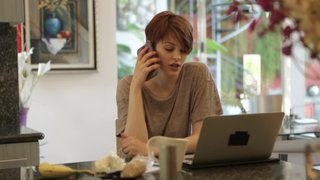 Woman searches for lover while she is having sex with other girls