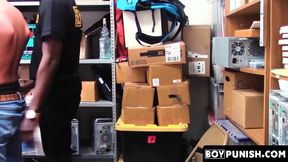 BoyPunish.com - Latino twink thief's raw, hard cum spraying after an interracial bare