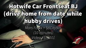 Hotwife Car Frontseat Blowjob While Hubby Drives