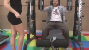 Hot Wife Carmen Jerks Her Stepson's Friend At The Gym! (wmv)