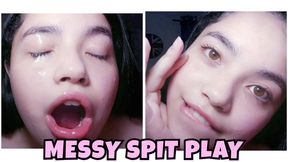 Cute girl - Messy Spit play