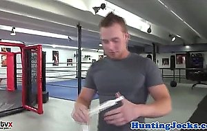 Muscular jocks assfucking in the boxing ring