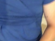 Sexy blonde crossdresser smokes and shows of clitty