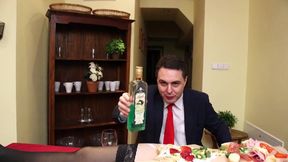 Andrea Dipr and the human plate giving blowjob