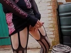 Big-Cock Crossdresser Swallows Load After Masturbating