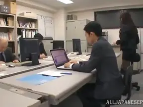 Asian Office Temptress in Sexy Pantyhose Gets Screwed Hard Until Orgasm