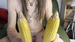 Gay Minet Anal Fucked by Cobs of Corn