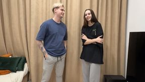 James and Sofia in a heated game of Strip Hand Slap