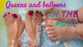 Queens and balloons in the pool