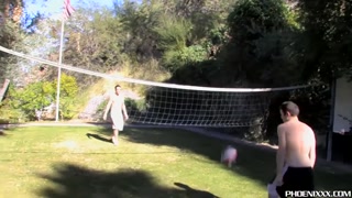 Young married men fucking hard after outdoor volleyball