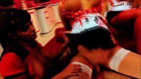 Jasmine Black, Valery Summer, and Chloe Dee Get Horny Baking and Take Turns Fucking One Cock