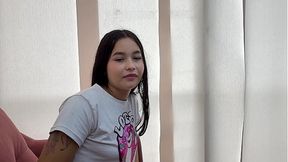 I take my stepbrother's virginity and he cums on my delicious tits