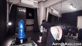 ”Horny Axel Abysse farts loudly after riding a gigantic toy in the gym”