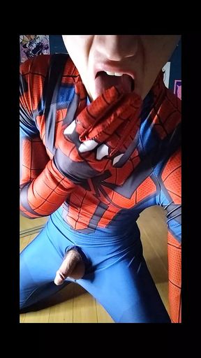 Spidey playing with himself