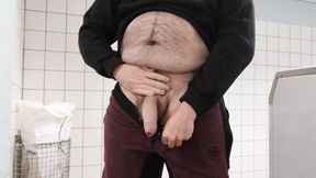 Risky uncut jerk and cum in laundry room