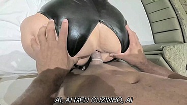 SUBTITLED REAL HOMEMADE THREESOME, REAL CUCKOLD PLEASURE HUSBAND SHARING HER WIFE CREAMING ANAL ORGASM WITH A FRIEND