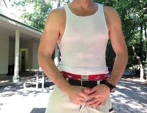 Jackoff and Cum at a Campground