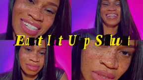 Eat It Up Slut- Ebony Femdom Goddess Rosie Reed Cum Eating Instruction Mental Domination JOI