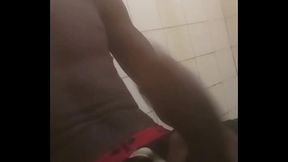 Jerking my big black cock