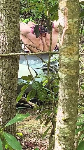 She's Caught Pussy Rubbing in the Woods Squirting on Her Car Hood
