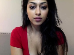 Cute amateur brunette naughty in solo jerking show on camera