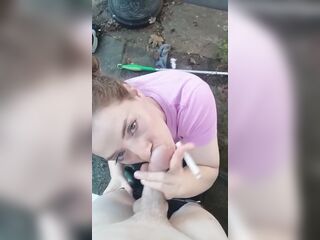 POV Smokin' Public BJ with Facial Finish - Heather Kane