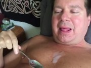 Licking My Cum From a Spoon