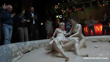 Stella and Terri Take Part in a Hardcore Mud Wrestling Event