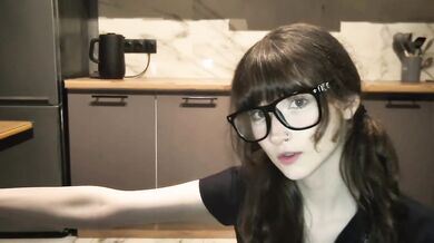 Geek Girl With Glasses Helped With Math But Got Fucked Hard On Table Standing Doggystyle Cum In Mouth