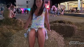 Exhibitionist 18 y.o. flashes bare bum in public