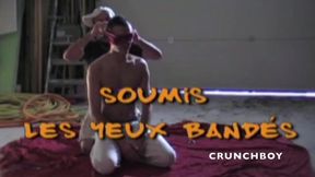 Slut fucked by 2 tops masked face with domination
