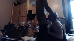 Facefucking and training college classmate how to suck 9 inches