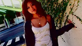 Tender Japanese hottie moans while her pussy is filled with jizz