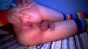 Rainbow wearing Femboy Gets Horny