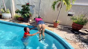 the poolside dare goes too far – oral, anal plugs & golden shower