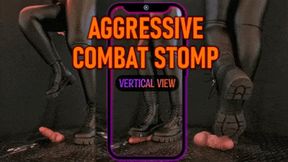 Aggressive CBT Stomping in Black Leather Combat Boots and Outfit (Vertical Version) - Tamystarly - Cock Balls Crush Trample, Bootjob, Trampling, Shoejob