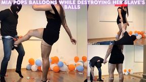 Laughing Goddess Mia Luxx Pops Balloons While Destroying Her Slave Balls BALLBUSTING - FEMALE DOMINATION - FOOT DOMINATION - FEMDOM - CBT - HUMILIATION - HIGH HEELS - FINDOM - KICK - TRAMPLE -