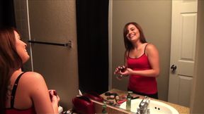Brunette babe gives head and then gets warm facial