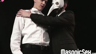 Servant Sage Roux kneels and sucks master Tucker Barretts big dick
