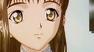 Big-titted anime babe gets herself off in a latex love vale